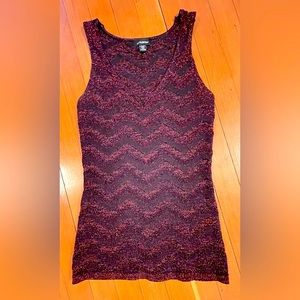 Le Chateau Burgundy and black sparkly knit tank. Size XXS